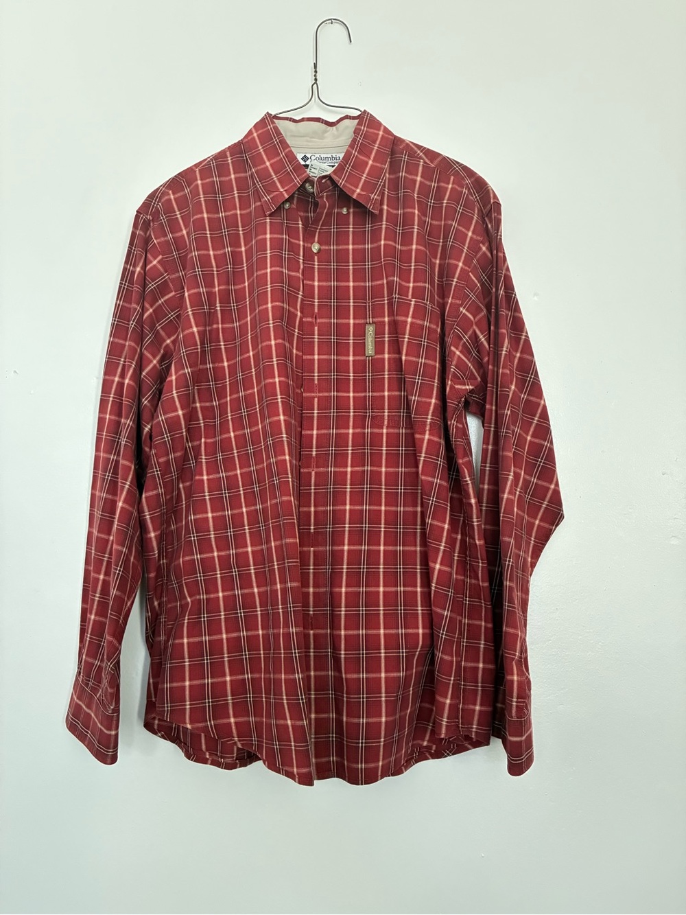Columbia Red Plaid Button-Down Shirt